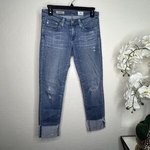 AG The Stevie Cuff Slim Straight Cuffed Jeans 26